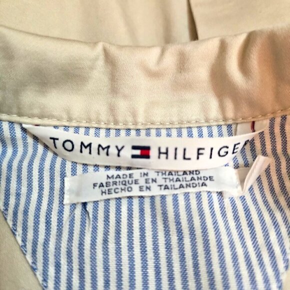 Tommy Hilfiger Vintage Y2K Khaki Deconstructed Zip Front Jacket Sz 12 - Picture 8 of 11
